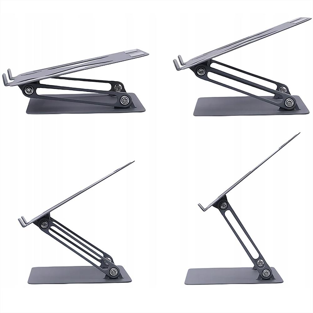 Soporte Base Acero Inoxidable Para Computador Y Tablet 2 Brazo Ajustable Gris img #4