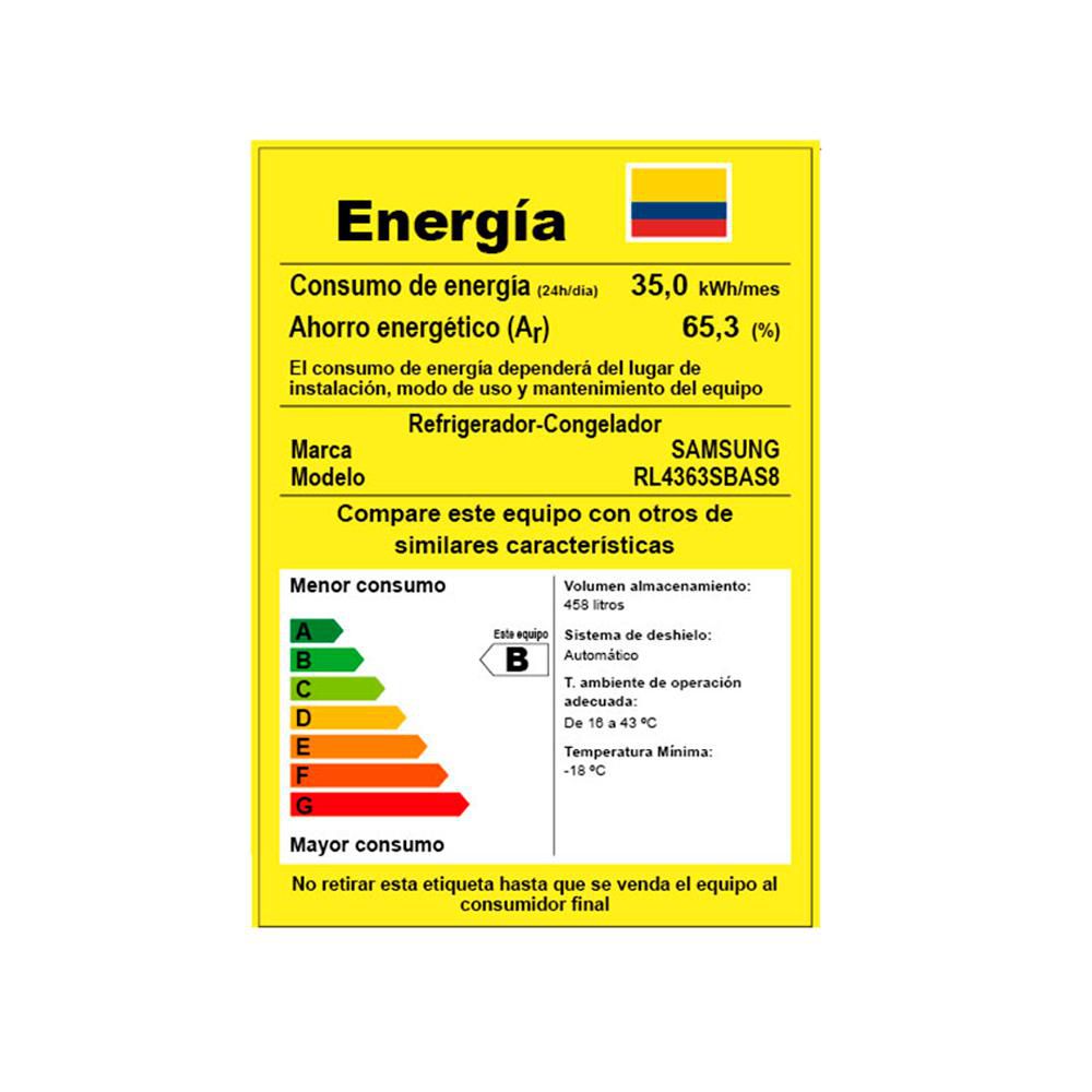 Nevera SAMSUNG Frost Tipo europeo 458 Lts No Frost RL4363SBA Negro img #8