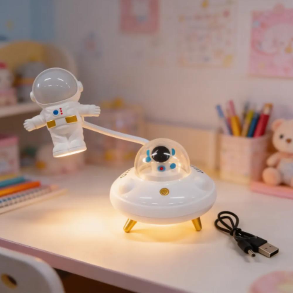 Lámpara De Mesa Luz Led Decorativa Recargable Astronauta img #3