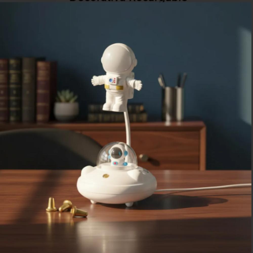 Lámpara De Mesa Luz Led Decorativa Recargable Astronauta img #5