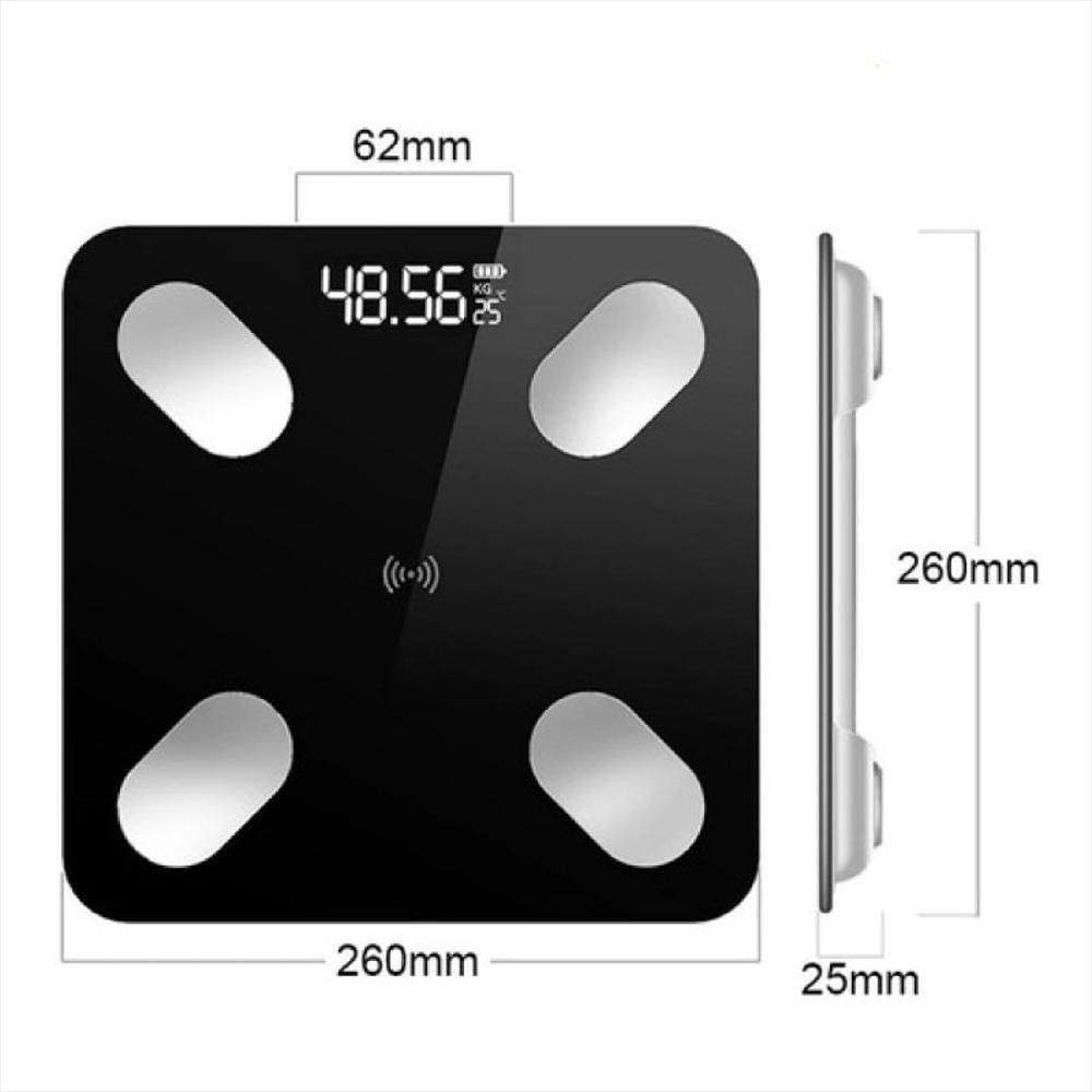 Pesa Inteligente Bascula Bluetooth De Vidrio Analisis De Grasa Corporal Negro img #4