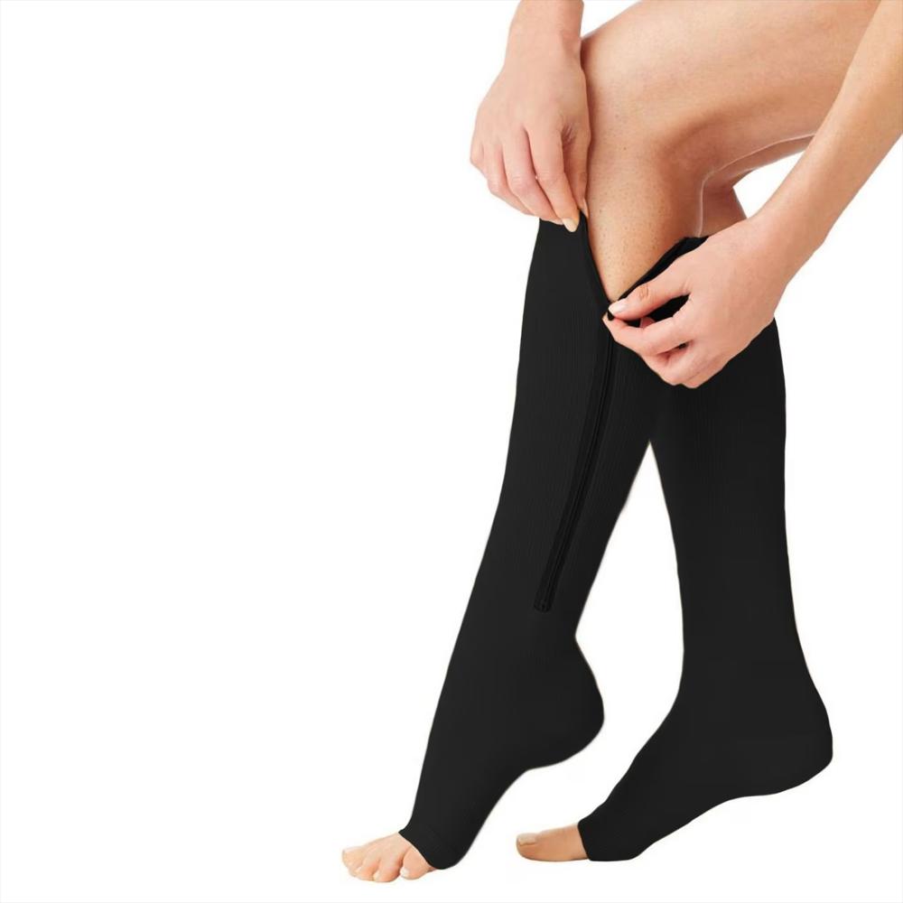 Medias De Compresion Anti Varices Con Cierre Ajustable Unisex L/Xl Negra img #4