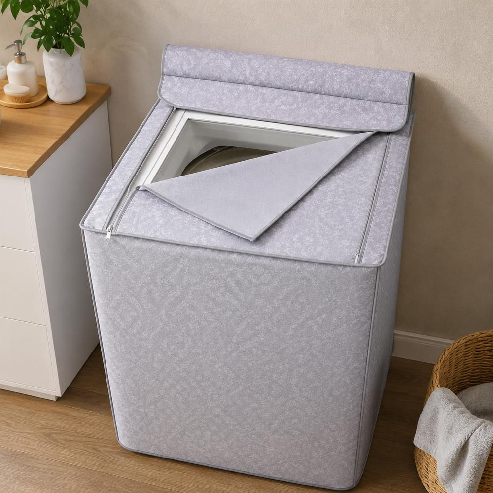 Forro Protector Impermeable Para Lavadora De Perilla Antipolvo 35/40Lb Gris img #2