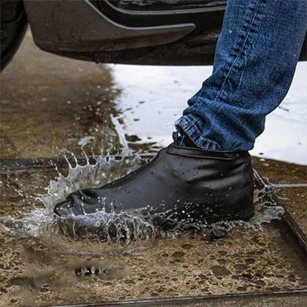 Botas Impermeables Protectoras De Zapatos Para Lluvia Reutilizables Talla L Negro img #2