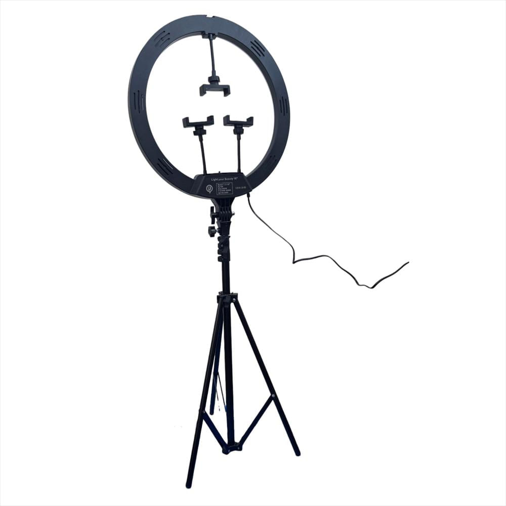 Aro De Luz Profesional 45 Cm Con Tripode Y 3 Soportes Para Celular img #3
