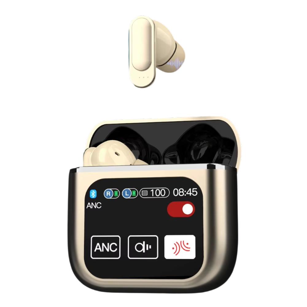 Audifonos Bluetooth Se60 Tws Con Pantalla Tactil Inalambricos Led Dorado img #3