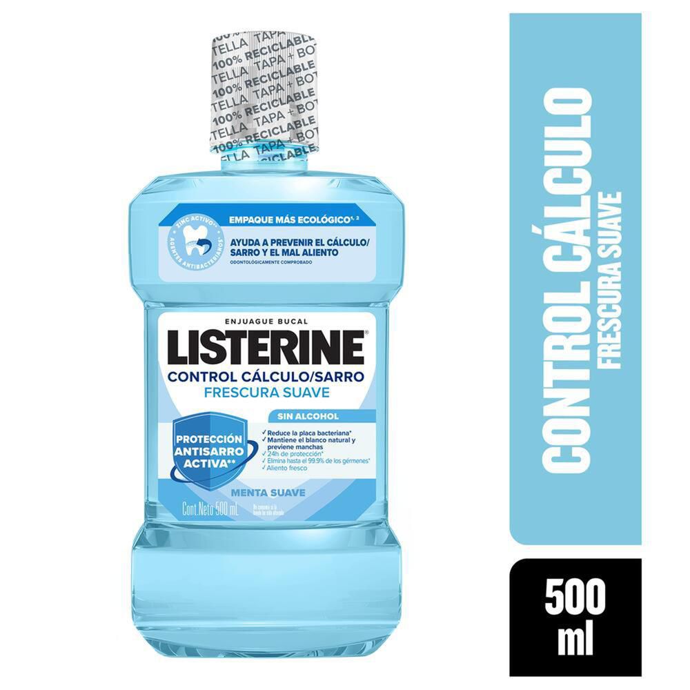 Enjuague bucal LISTERINE control cálculo frescura suave (500  ml)