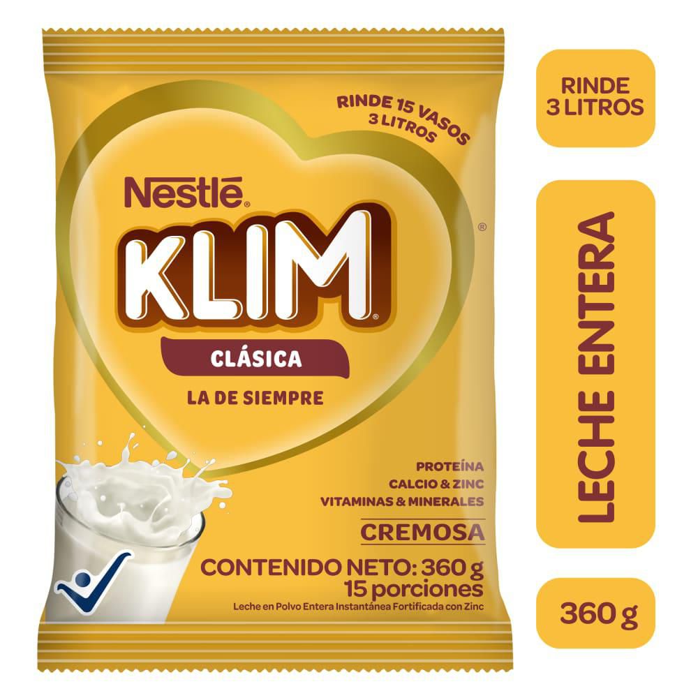 Leche KLIM en polvo clásica bolsa (360  gr)