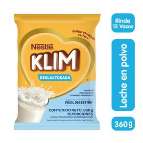 Leche en polvo KLIM deslactosada bolsa (360  gr)