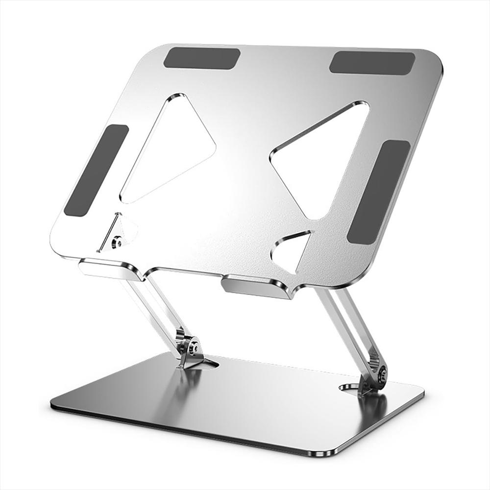 Soporte Base Acero Inoxidable Para Computador Y Tablet 2 Brazo Ajustable Plateado img #1