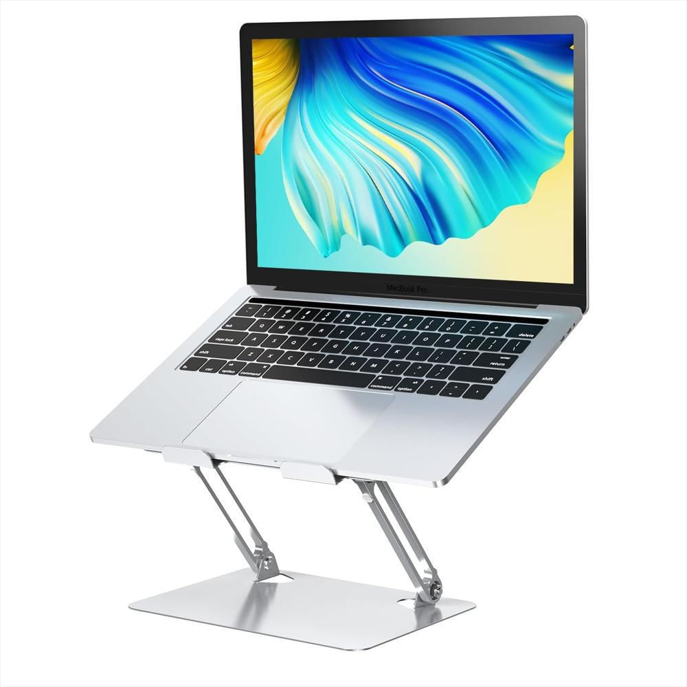 Soporte Base Acero Inoxidable Para Computador Y Tablet 2 Brazo Ajustable Plateado img #2
