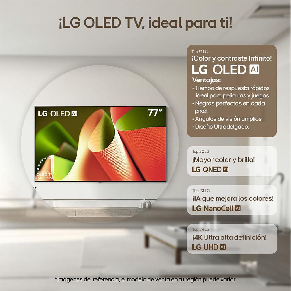 Televisor  LG 77 pulgadas OLED Uhd4K Smart TV OLED77B4PSA img #2