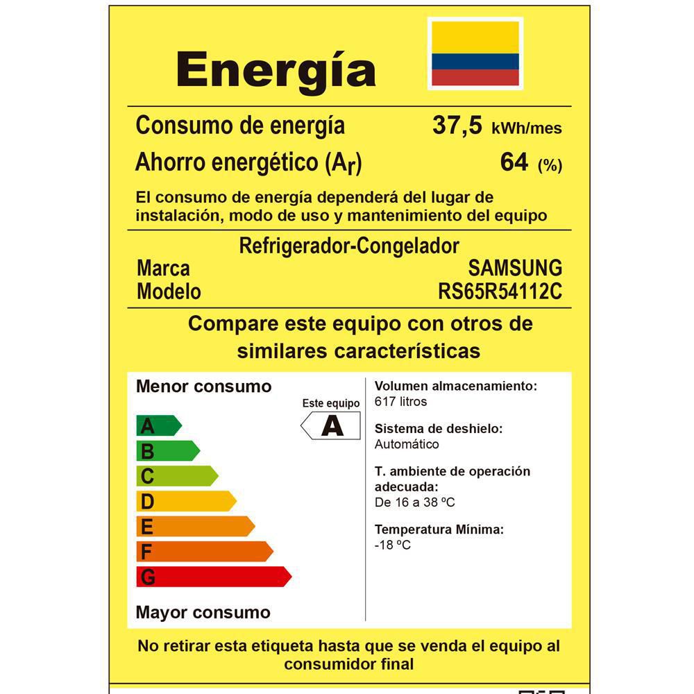 Nevecón SAMSUNG Side By Side 660 Lts  RS65R54112 Negro img #6