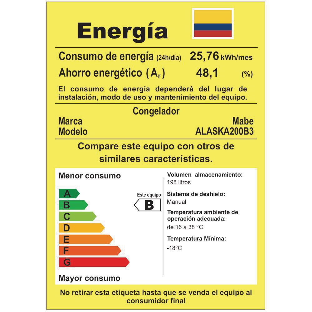 Congelador horizontal 200 l MABE ALASKA200B img #6