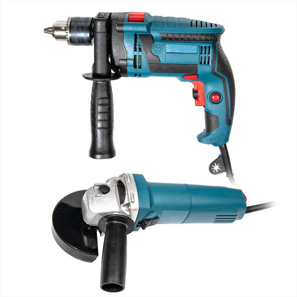 Combo Taladro Percutor y Pulidora Angular 110V Profesional