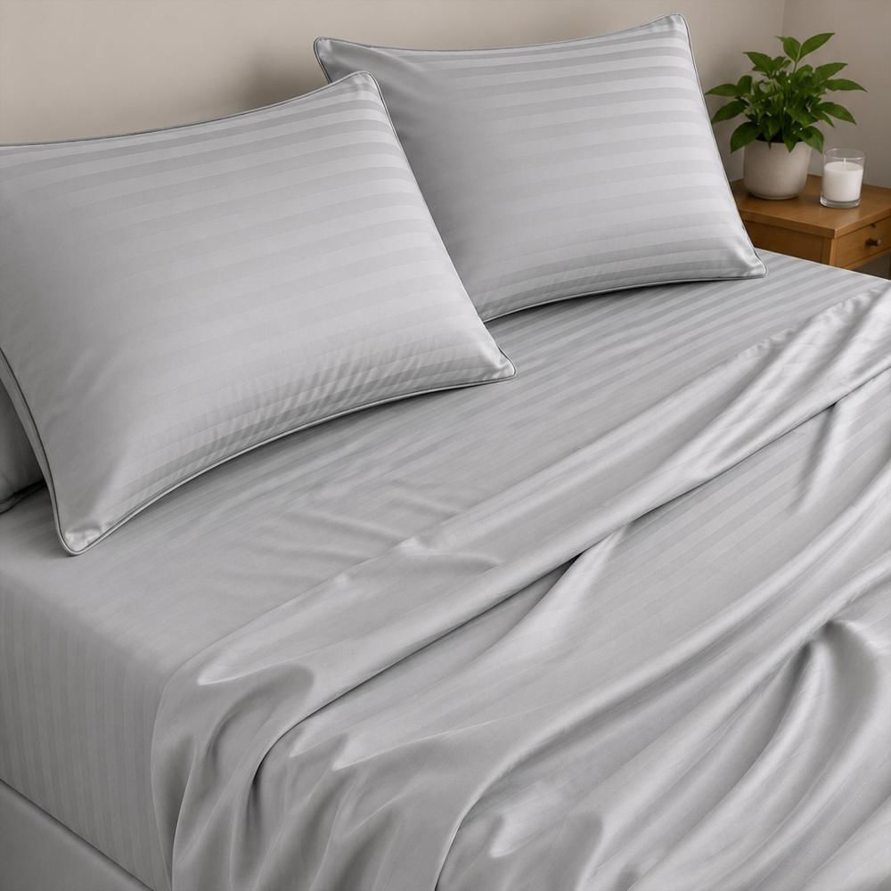 Sabanas Cama King Gris Plata