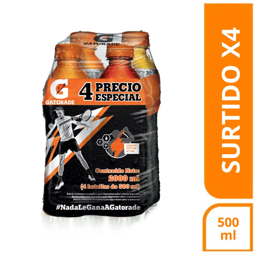 Bebida hidratante  GATORADE surtido x4und 500ml (2000  ml) img #1