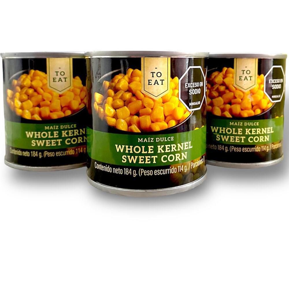 Maíz TO EAT MARCA EXCLUSIVA dulce pack en lata (342  gr) img #1