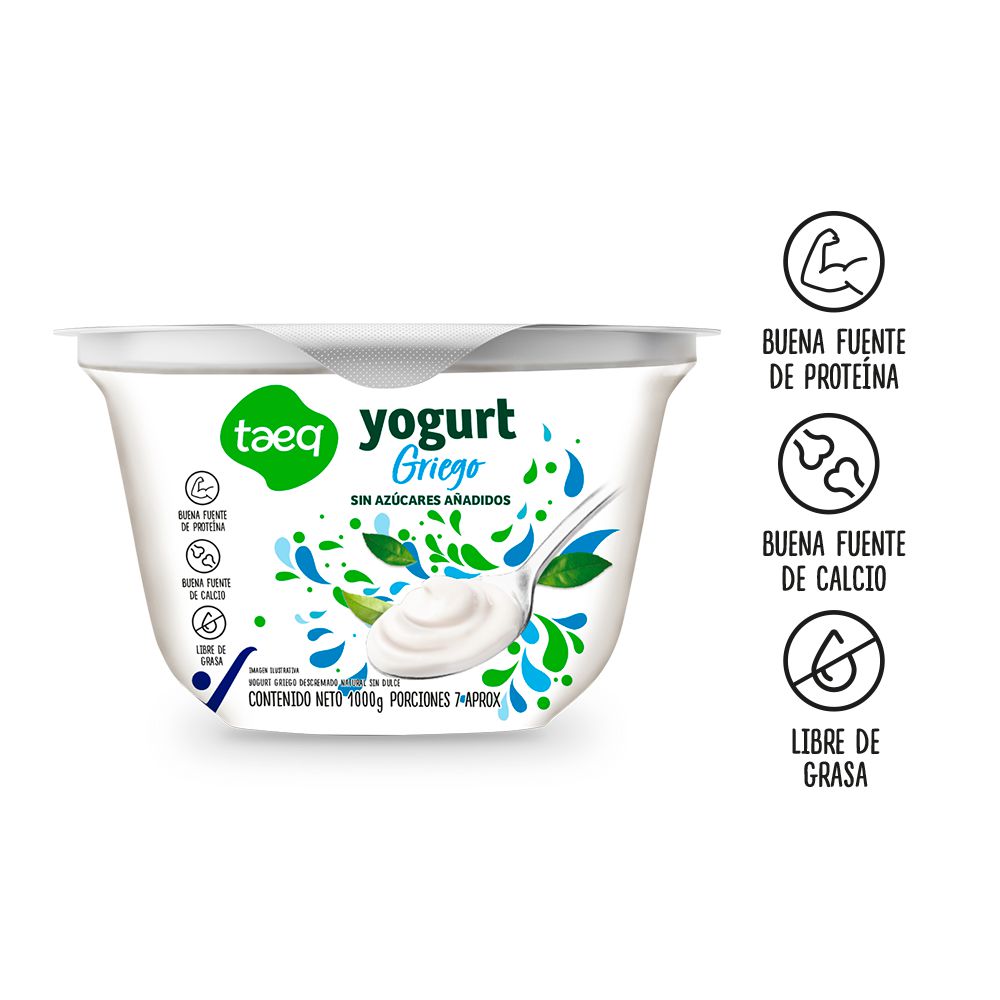 Yogurt griego TAEQ natural sin azúcares añadidos (961  ml) img #1