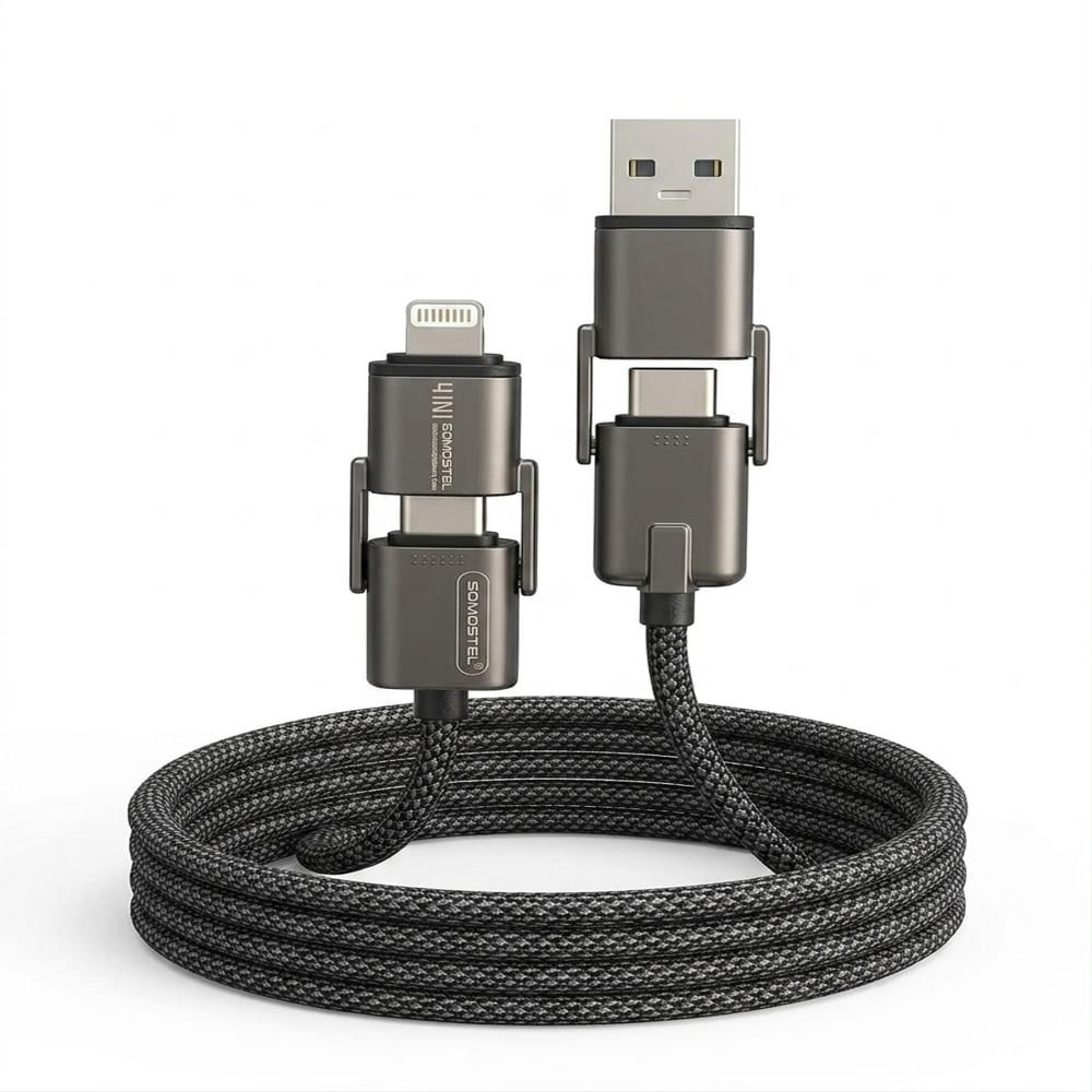 Cable Cargador 4 En 1 Usb C Usb a Entrada Lightning 100W