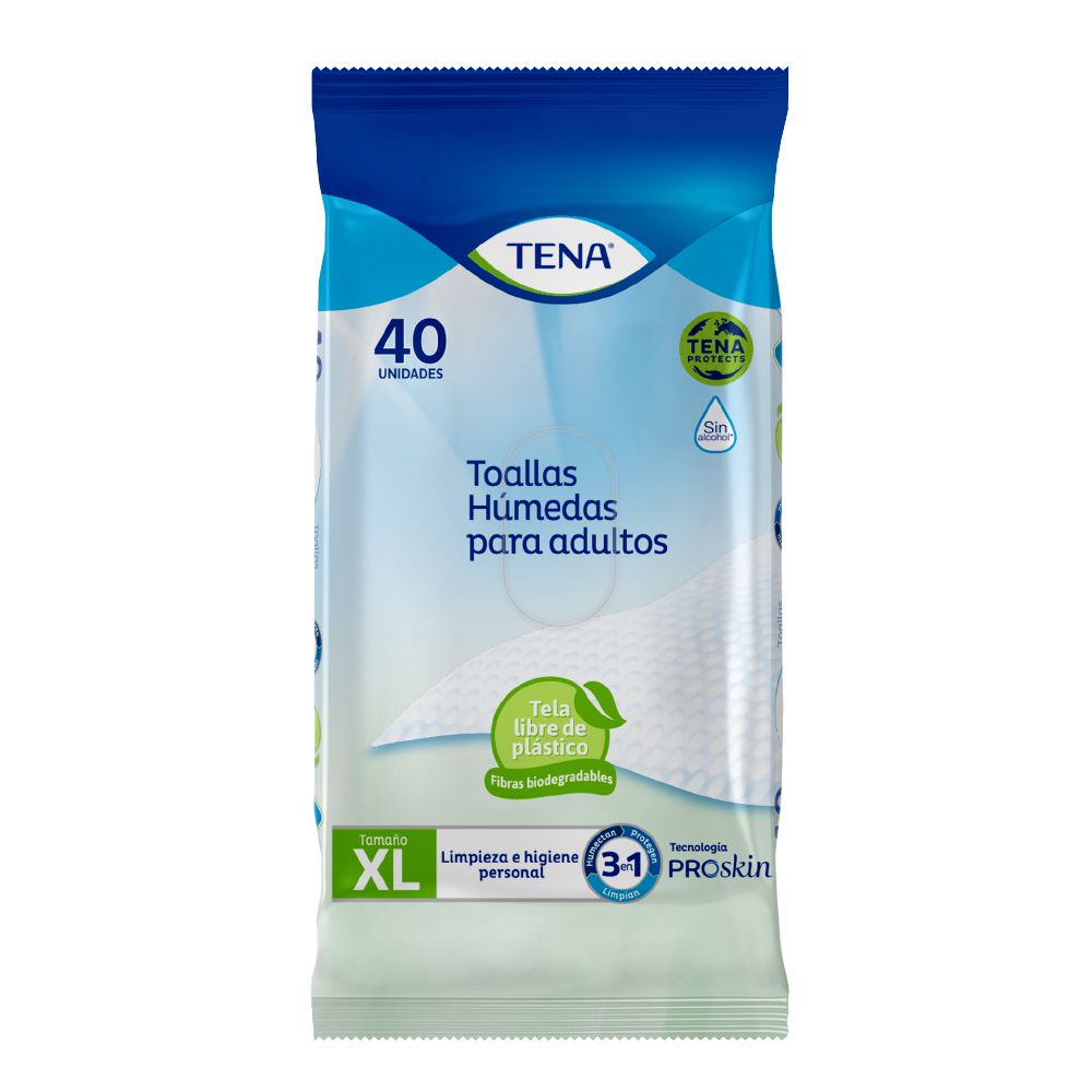Toallas Húmedas 3 En 1 Tena 40 und