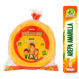 Arepas amarillas DONA PAISA doble queso 10 uds (900 gr)