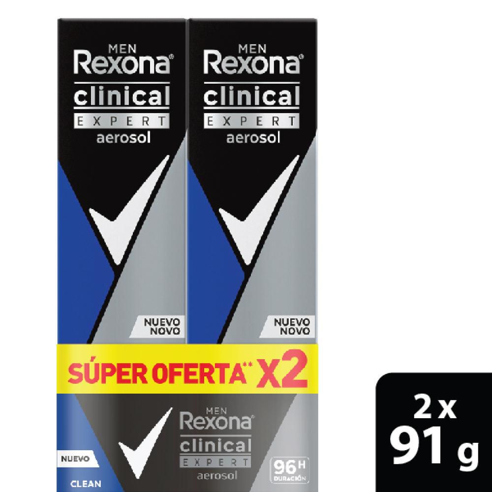 Desodorante Rexona clinical expert clean aerosol (182 gr)