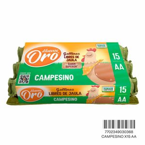 Cubeta AA HUEVOS ORO rojo campesino gallinas libres (15 und)