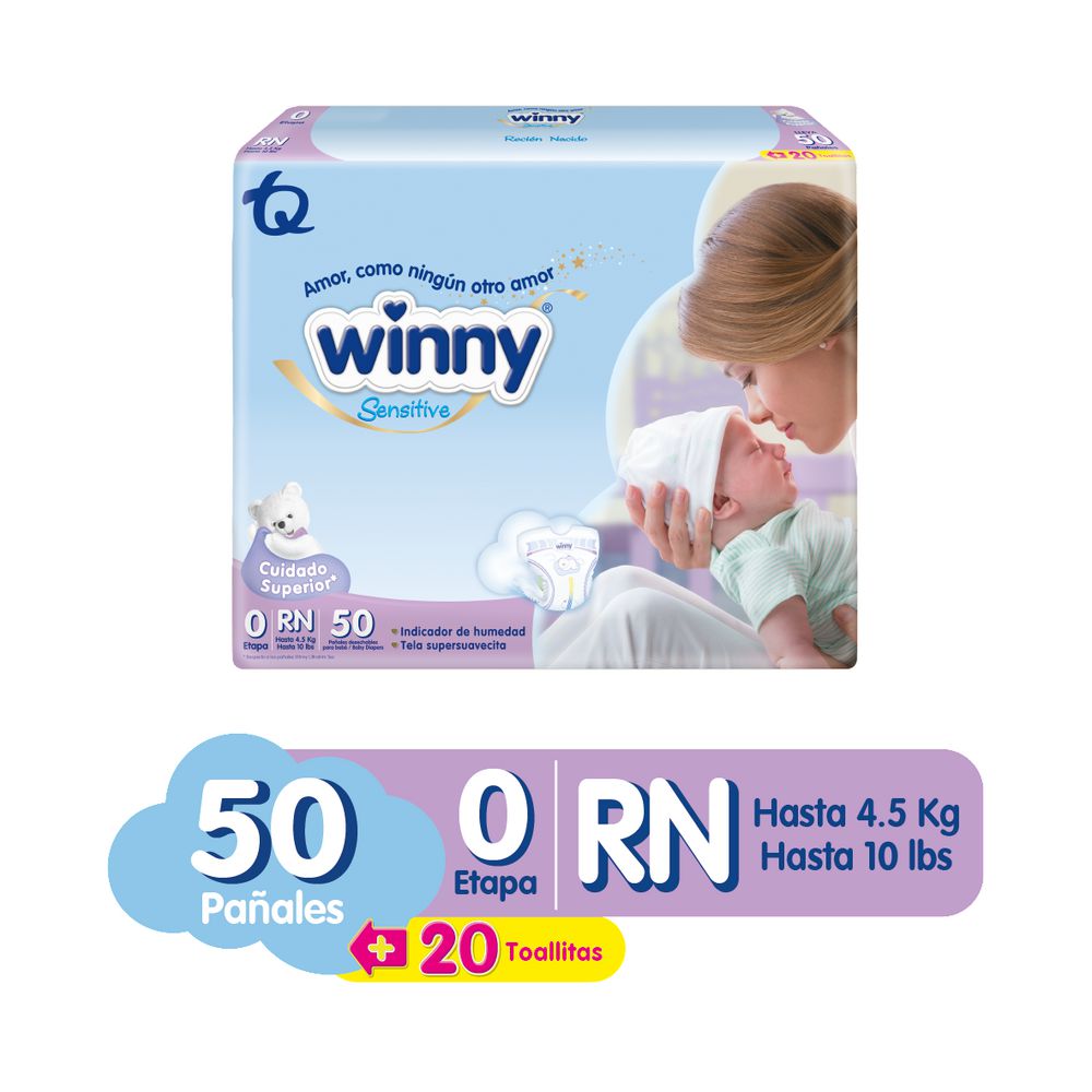 Pañales Winny sensitive 0RN (50 und)
