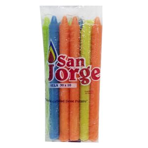 Velas San Jorge Color Navideño x 10 unds
