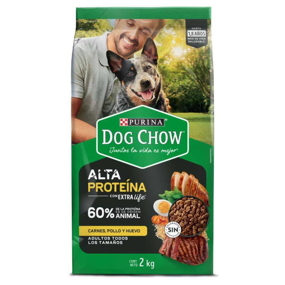 Comida para perros PURINA DOG CHOW adultos con alta proteína (2000 gr)