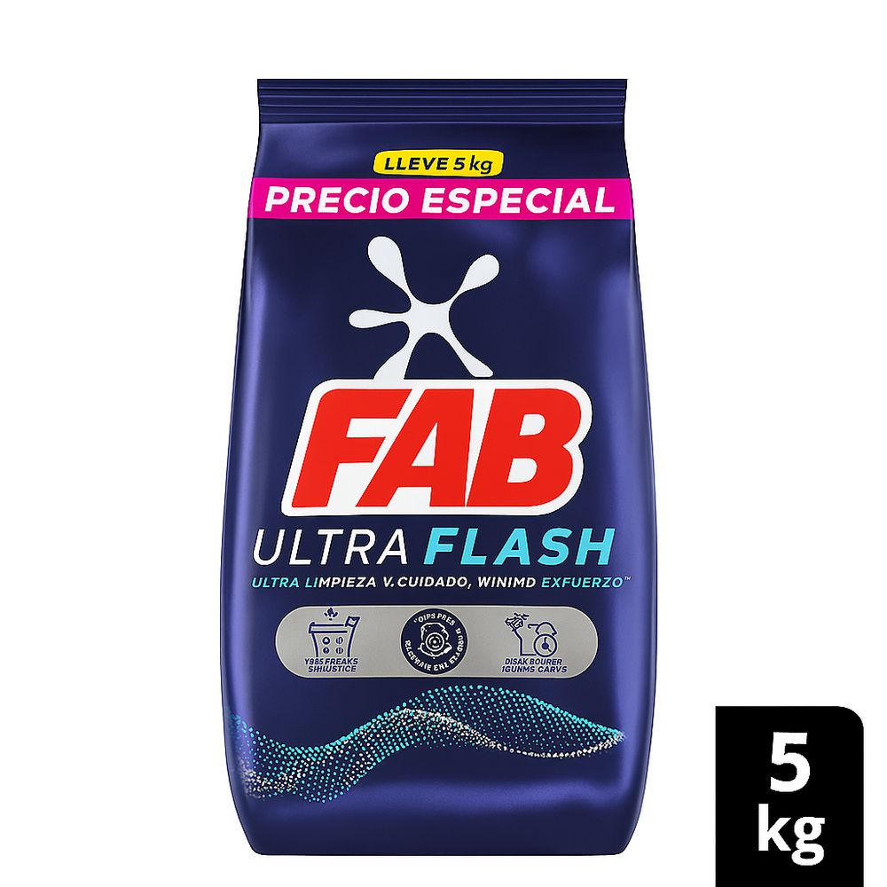 Detergente en polvo FAB ultra flash (5000 gr)