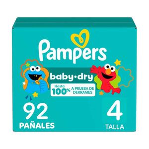 Pañales PAMPERS MARCA EXCLUSIVA babydry, etapa 4 (92 und)