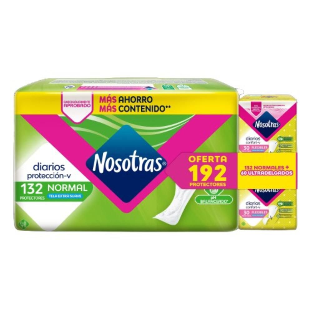 Protectores Nosotras diarios normal y flexibles (192 und)