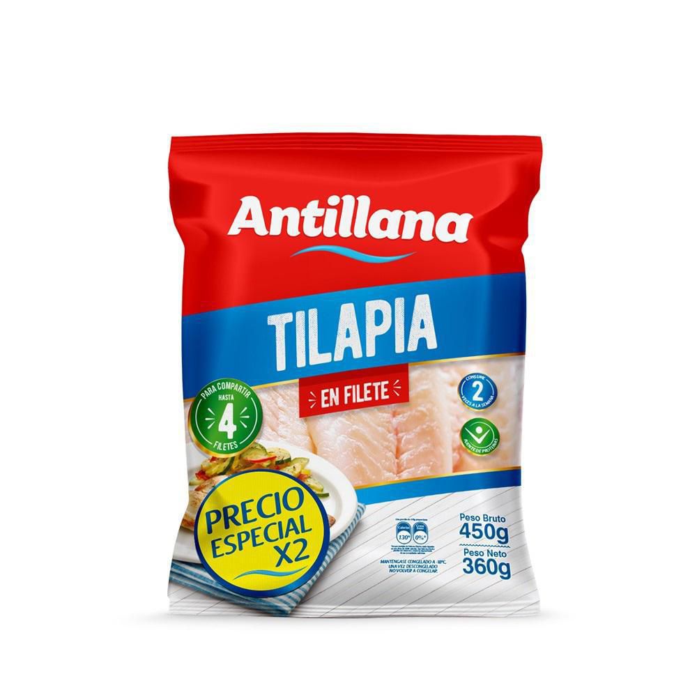 Filete de tilapia o mojarra ANTILLANA x2 paquetes (720 gr)