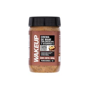 Crema de maní WAKEUP con chocolate y vitamina c (360 gr)