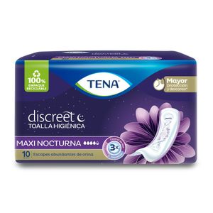 Toallas higiénicas TENA night, goteos abundantes (10 und)