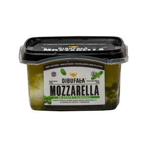 Queso mozzarella DIBUFALA de búfala en aceite y albahaca (200 gr)