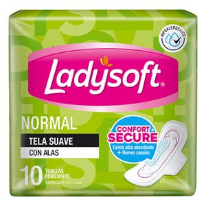 Toallas higiénicas LADYSOFT normal con alas (10 und)