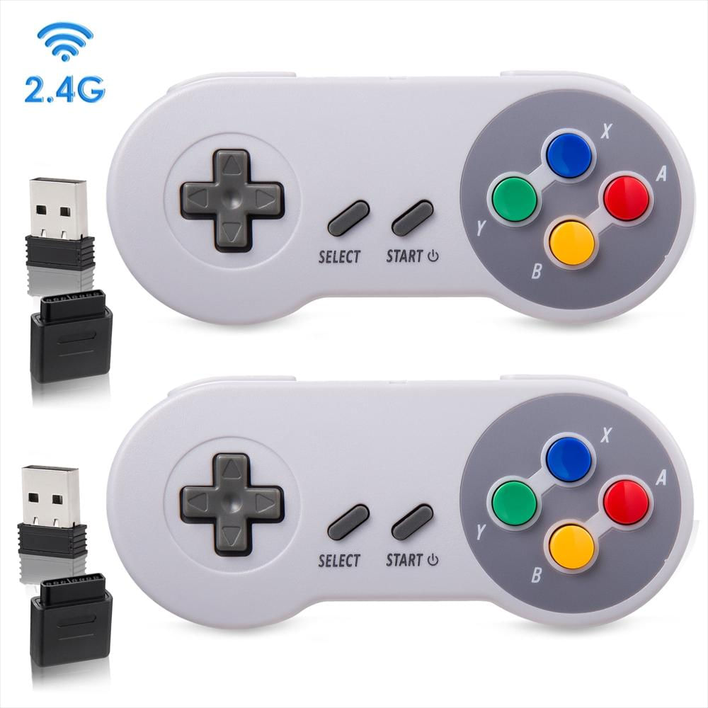 Set De 2 Controles Inalámbricos Luxmo 2.4 Ghz Para Snes Pc Mac y Raspberry Pi