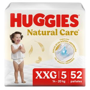 Pañales HUGGIES natural care XXG (52 und)