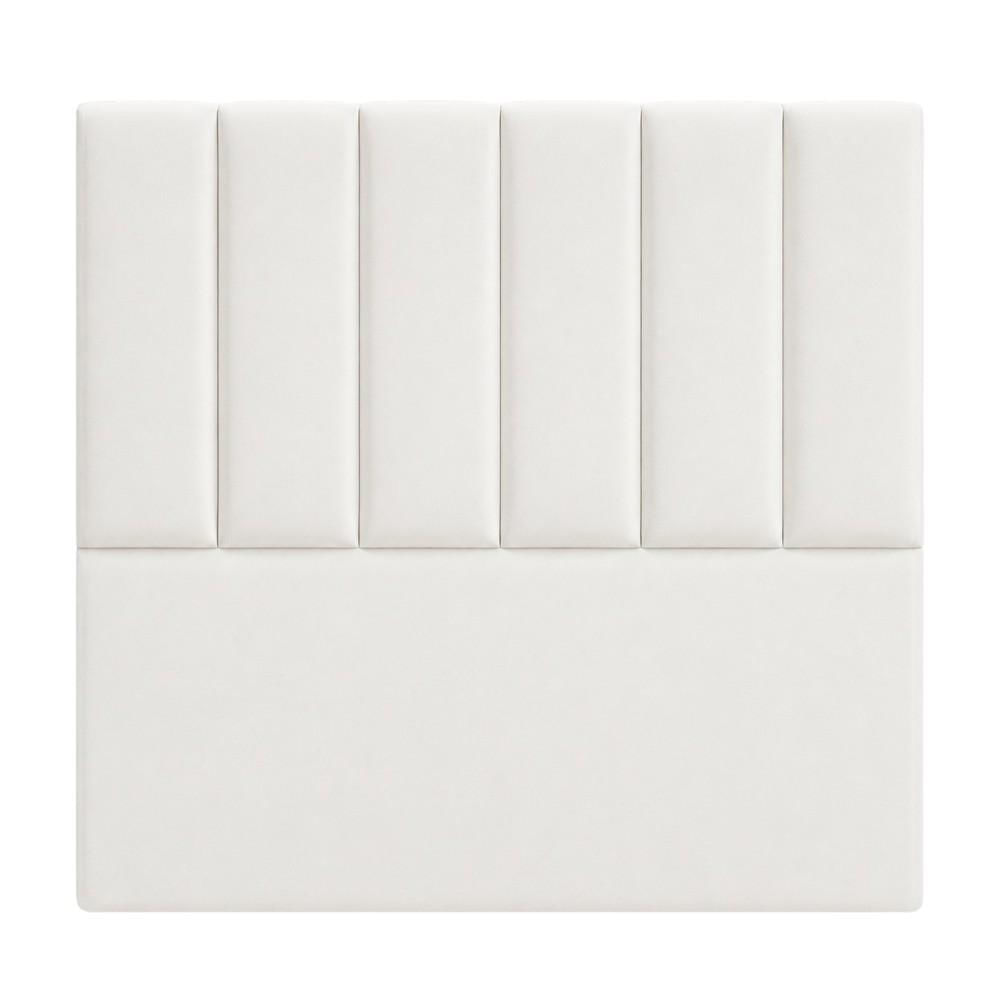 Cabecero Queen 160X60+55 Paneles Verticales Blanco Tela