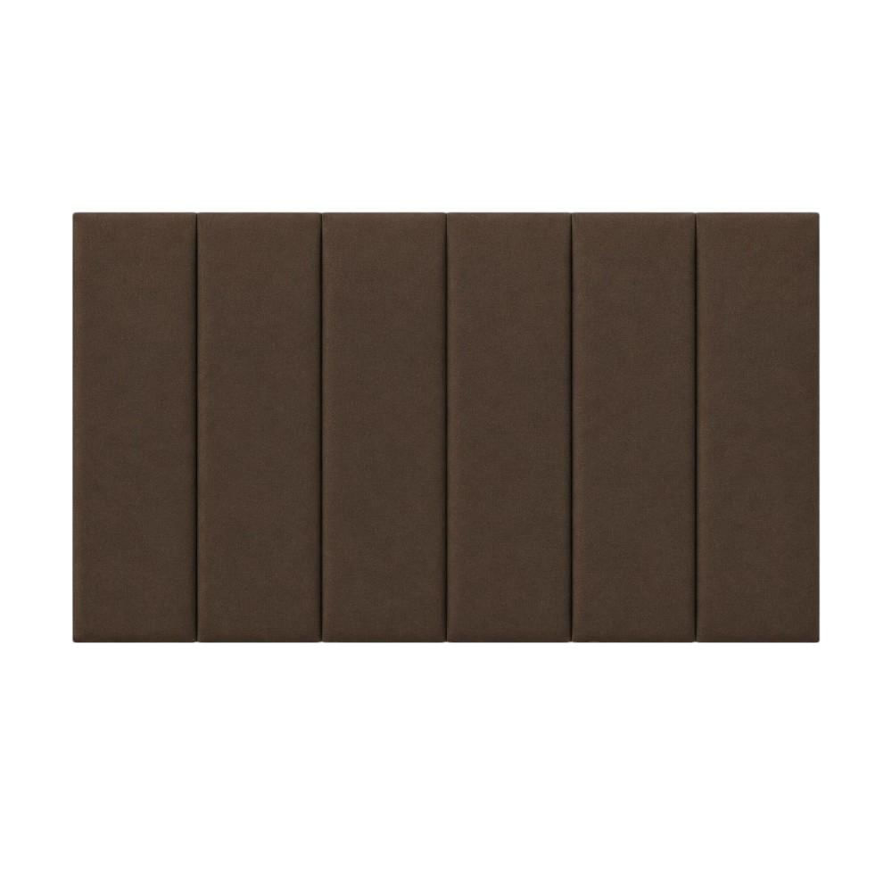 Cabecero Doble 140X60 Paneles Verticales Chocolate Tela