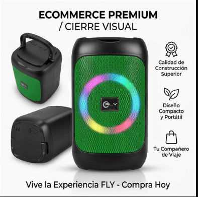 Parlante Bluetooth 6 Horas Verde S-170 Fly