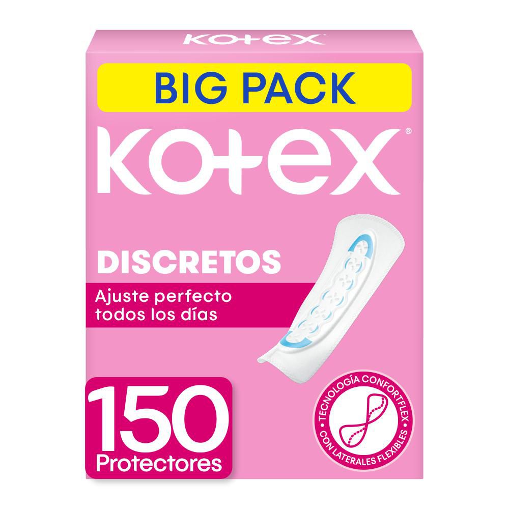 Protectores Kotex discretos big pack (150 und)