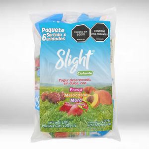 Yogurt SLIGHT descremado sin dulce surtido x6und (1200 gr)