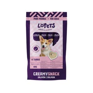 Snack cremoso LOPETS para perros salmón (60 gr)