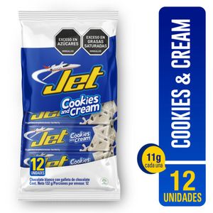 Chocolatina JET blanca con galleta de chocolate (132 gr)