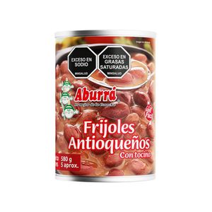 Frijoles ABURRA antioqueños en lata con tocino (580 gr)