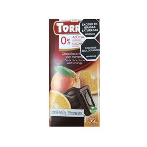 Chocolates TORRAS negro con naranja (75 gr)